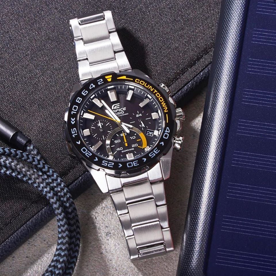 CASIO EDIFICE EFS-S550DB-1AVUDF - BOLD SPORTY MEN'S WATCH WITH SOLAR POWER & SAPPHIRE GLASS-i-Watch-5