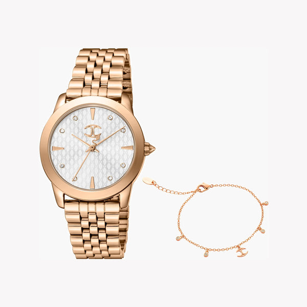 Just Cavalli Women's Rose Gold Stainless Steel Watch, Silver Dial | Jc1l211m0275 by i-watch