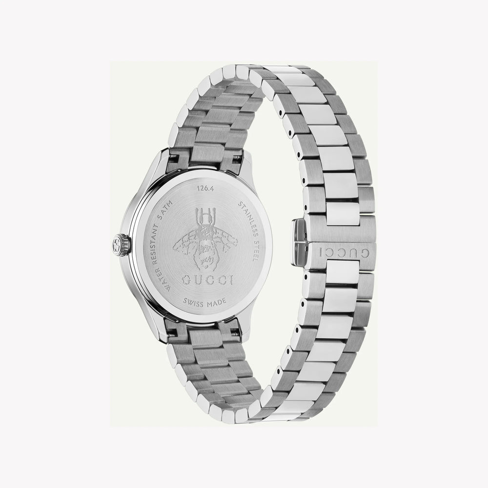 Gucci Women's Silver Stainless Steel Watch, Black Dial | Ya1265034 by i-watch