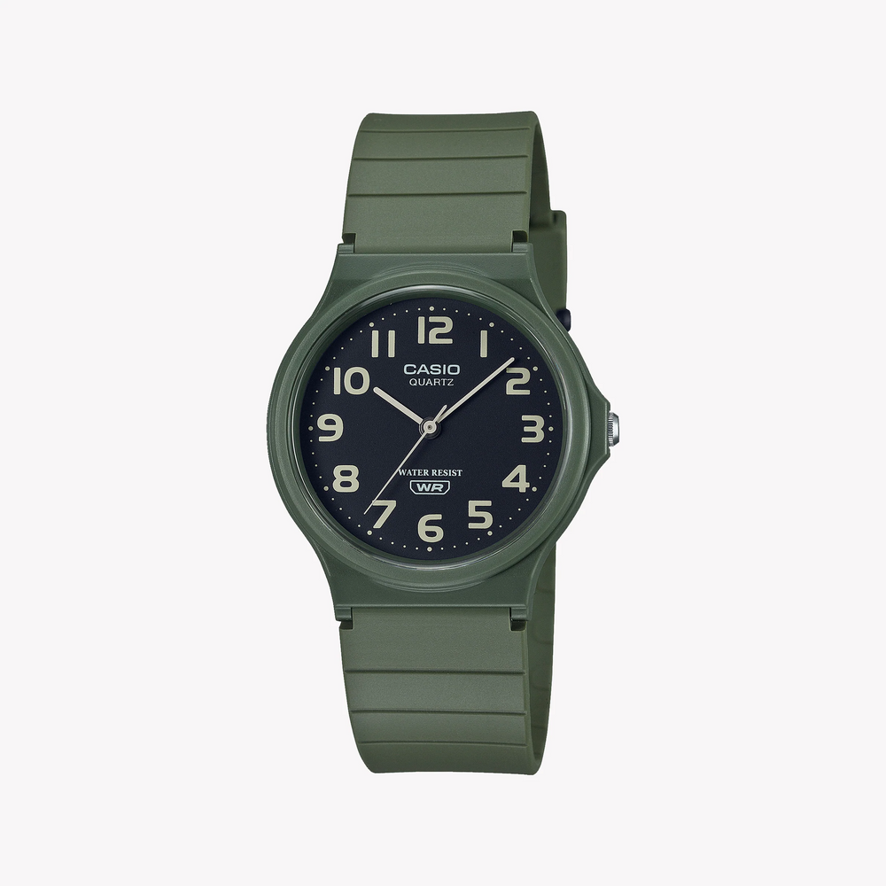 Casio Unisex Green Resin Watch, Black Dial | Mq-24uc-3bdf by i-watch