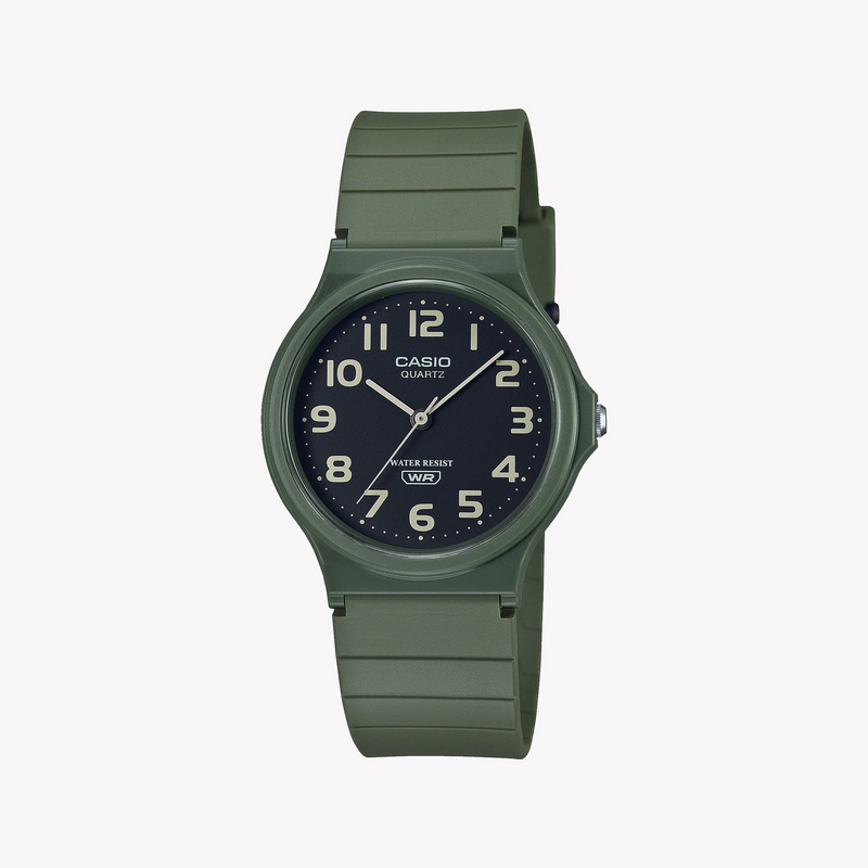 Casio Unisex Green Resin Watch, Black Dial | Mq-24uc-3bdf by i-watch