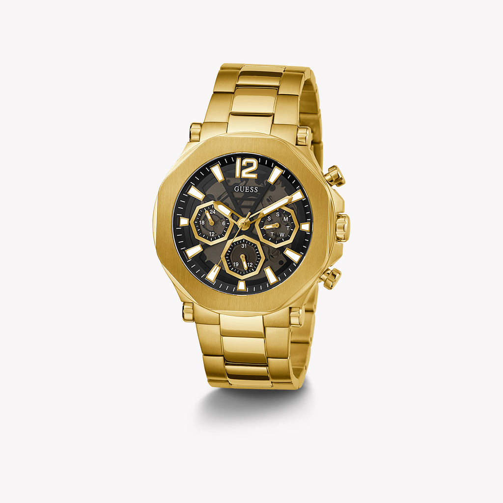 GUESS GW0539G2 BOLD GOLD ELEGANCE - Men's Stainless Steel Watch with Striking Black Dial-i-Watch-4