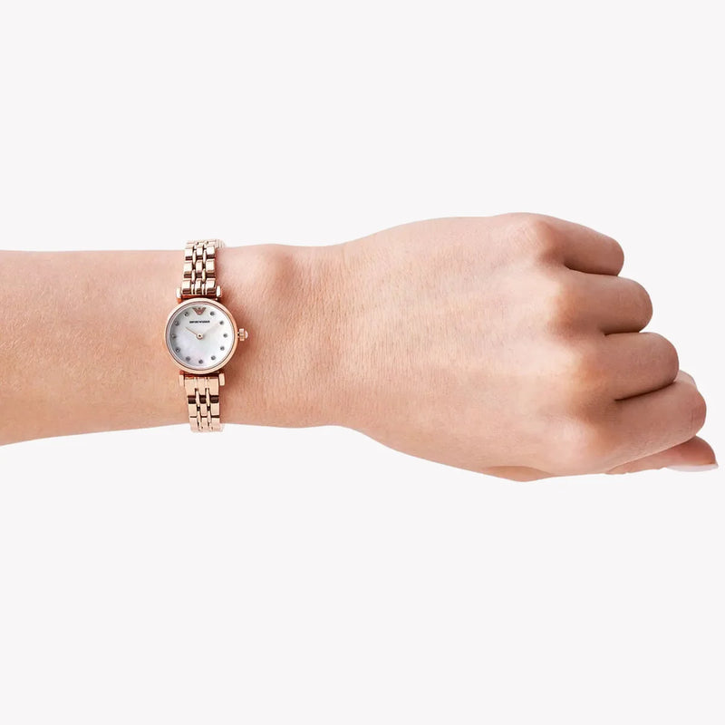Emporio Armani Women's Rose Gold Watch, White Dial | Ar11203 by i-watch