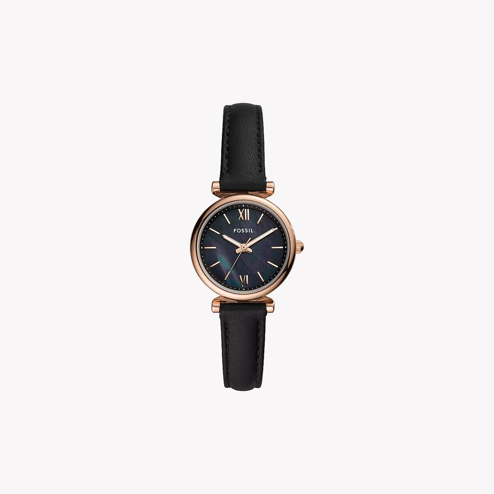 Fossil Women's Black Mother-Of-Pearl Watch, Rose Gold Case | Es4700 by i-watch