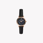 Carlie Mini Three-Hand Black Leather Watch ES4700