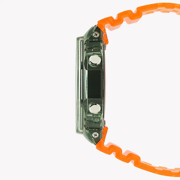 Casio G-Shock Ga-2100hc-4adr - Bold Adventure Series Men's Watch With Vibrant Orange & Green Design by i-watch