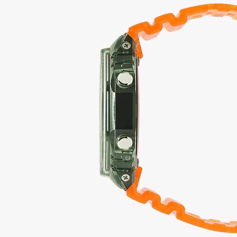 Casio G-Shock Ga-2100hc-4adr - Bold Adventure Series Men's Watch With Vibrant Orange & Green Design by i-watch