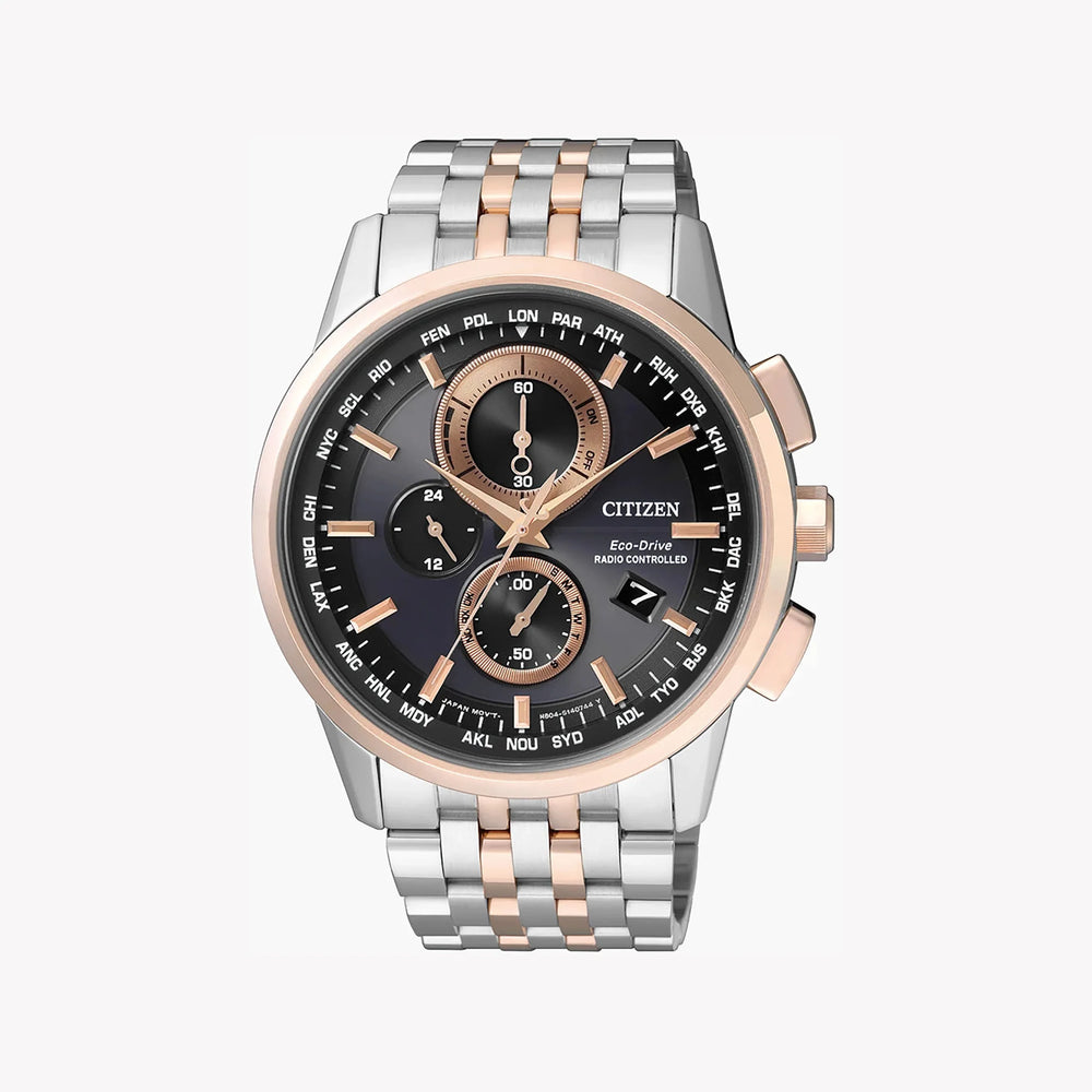 Citizen At8116-65e - Elegance Unleashed: Men's Eco-Drive Timepiece In Silver & Rose Gold by i-watch