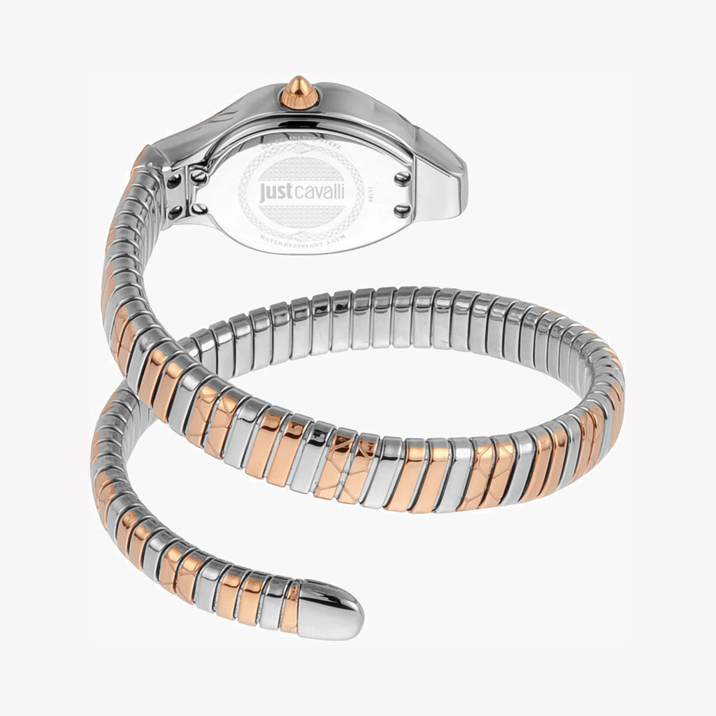 JUST CAVALLI Women's Watch with Silver Stainless Steel Case and Silver & Rose Gold Stainless Steel Band-i-Watch-3