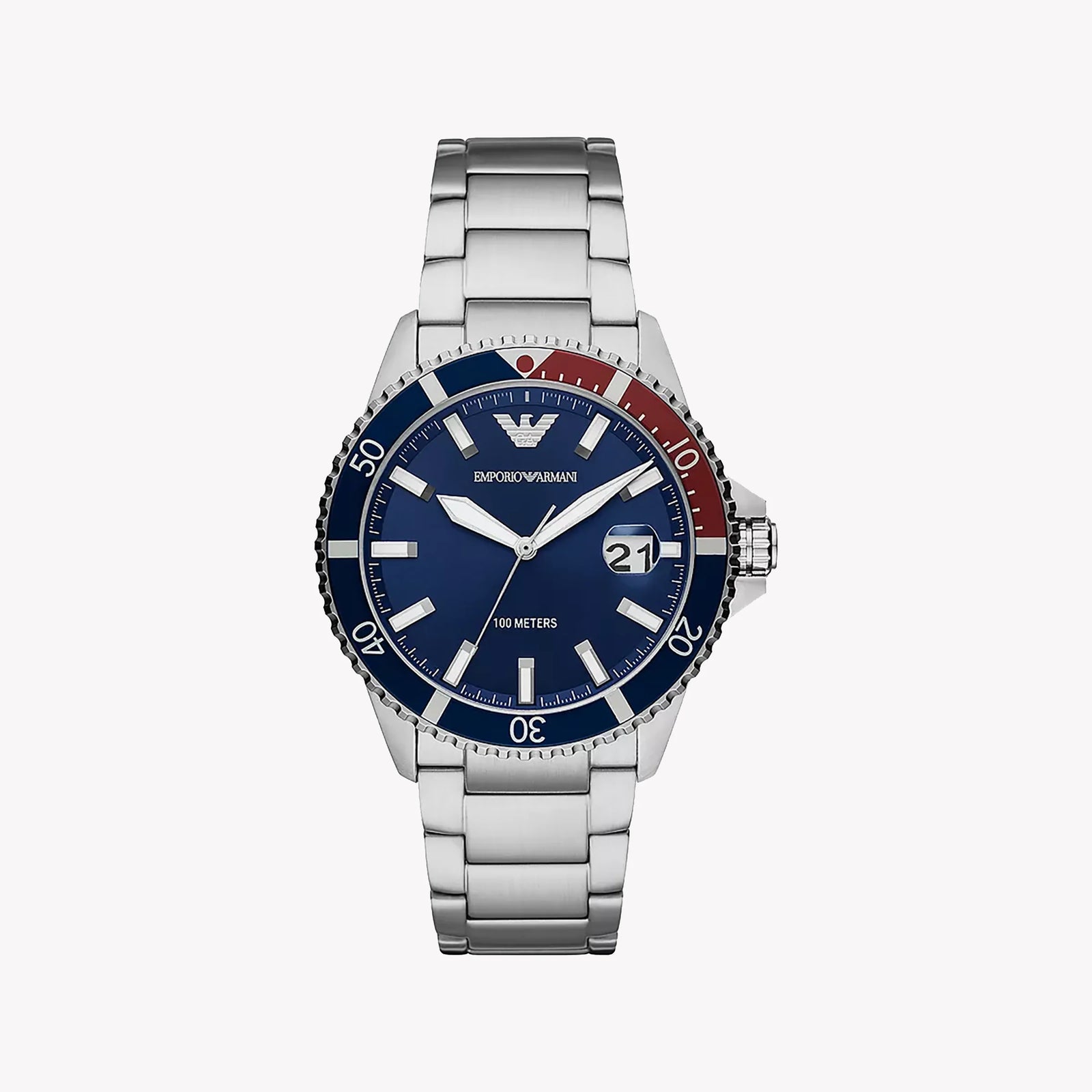 Emporio Armani Men's Silver Watch, Blue Dial | Ar11339 by i-watch