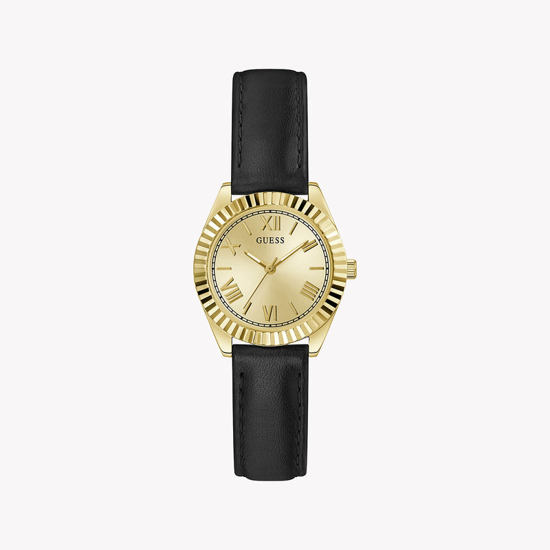 Guess Women's Gold Stainless Steel, Black Leather | Gw0761l1 by i-watch