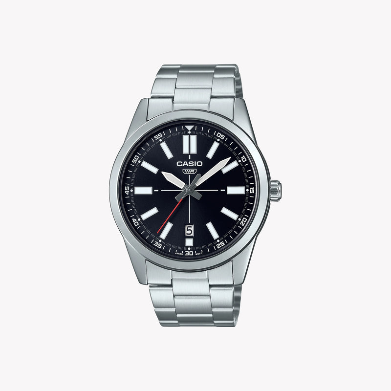 Casio Men's Stainless Steel Watch, Black Dial | Mtp-Vd02d-1e by i-watch