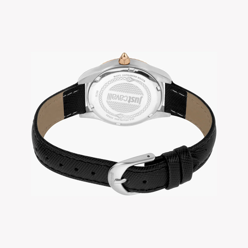 Just Cavalli Women's Rose Gold Watch, Black Leather | Jc1l133l0045 by i-watch