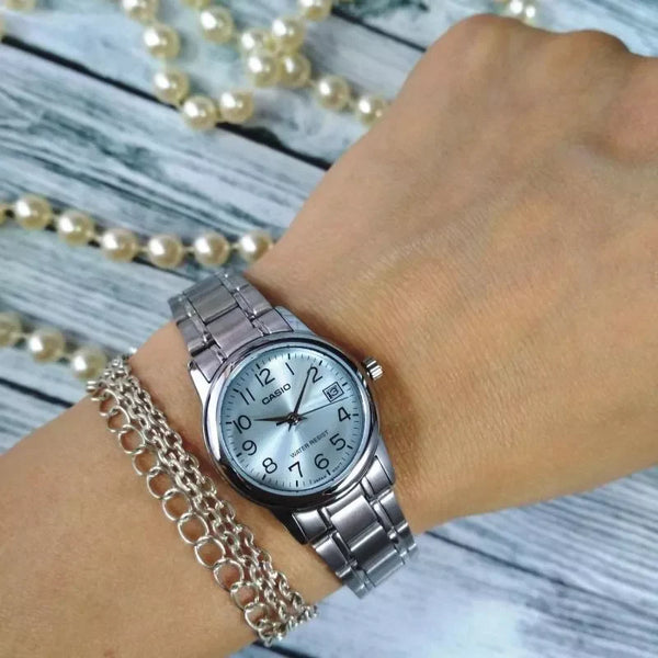 CASIO Women's Watch with Silver Brass Case and Silver Stainless Steel Band-i-Watch-2