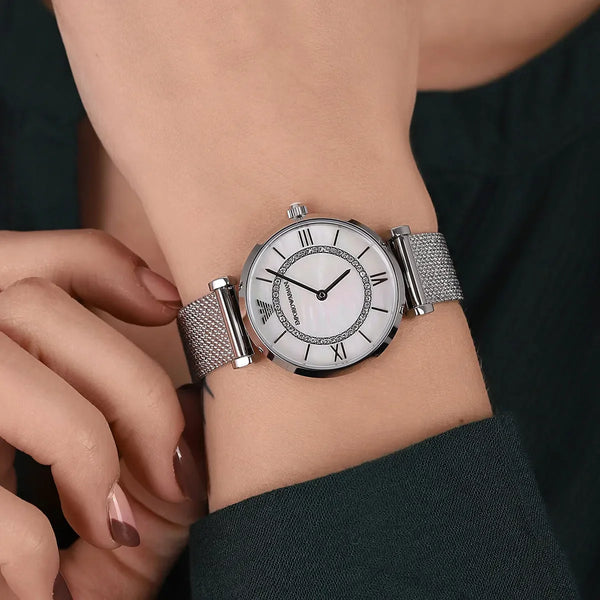 Emporio Armani Women's Silver Stainless Steel Watch, Silver Dial | Ar11319 by i-watch