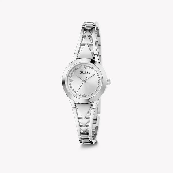 Guess Women's Silver Stainless Steel Watch, Silver Dial | Gw0609l1 by i-watch