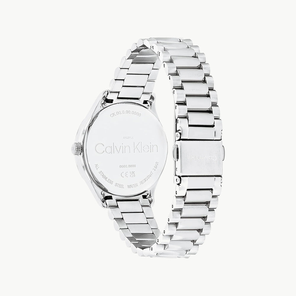 Ck Calvin Klein Men's Silver Stainless Steel Watch, White Dial | K1c21116a by i-watch