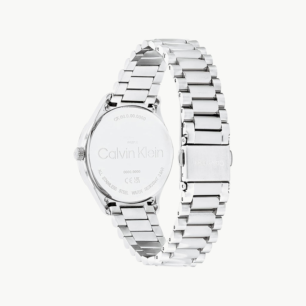 CK CALVIN KLEIN NEW COLLECTION - ELEGANT SILVER STAINLESS STEEL WOMEN'S WATCH WITH WHITE DIAL-i-Watch-3