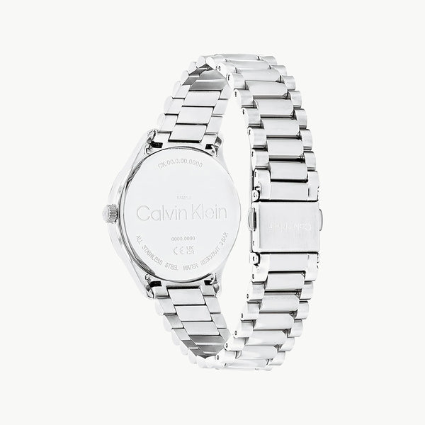 Ck Calvin Klein Men's Silver Stainless Steel Watch, White Dial | K1c21116a by i-watch