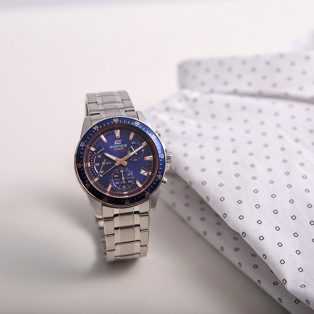 EDIFICE EFV-540D-1A2VUDF - SPORTY ELEGANCE MEN'S WATCH WITH BLUE DIAL & STAINLESS STEEL BRACELET-i-Watch-2