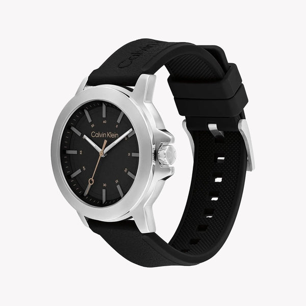 Ck Calvin Klein Men's Black Watch, Silver Band | 25200471 by i-watch
