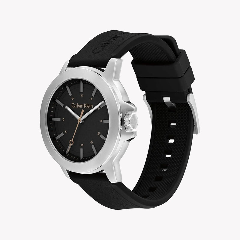 Ck Calvin Klein Men's Black Watch, Silver Band | 25200471 by i-watch