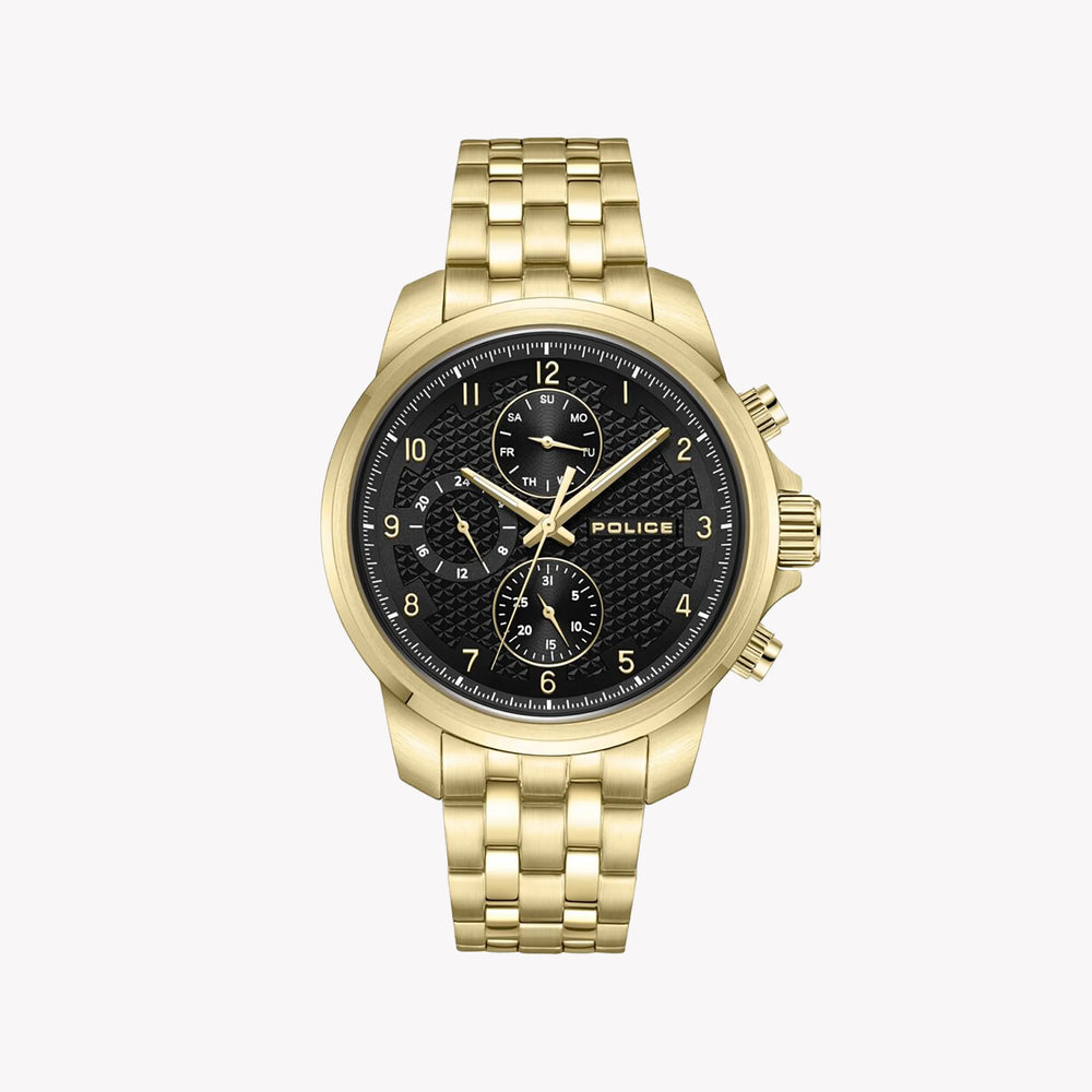 Police Men's Gold Watch, Black Dial | Pewjk0021506 by i-watch