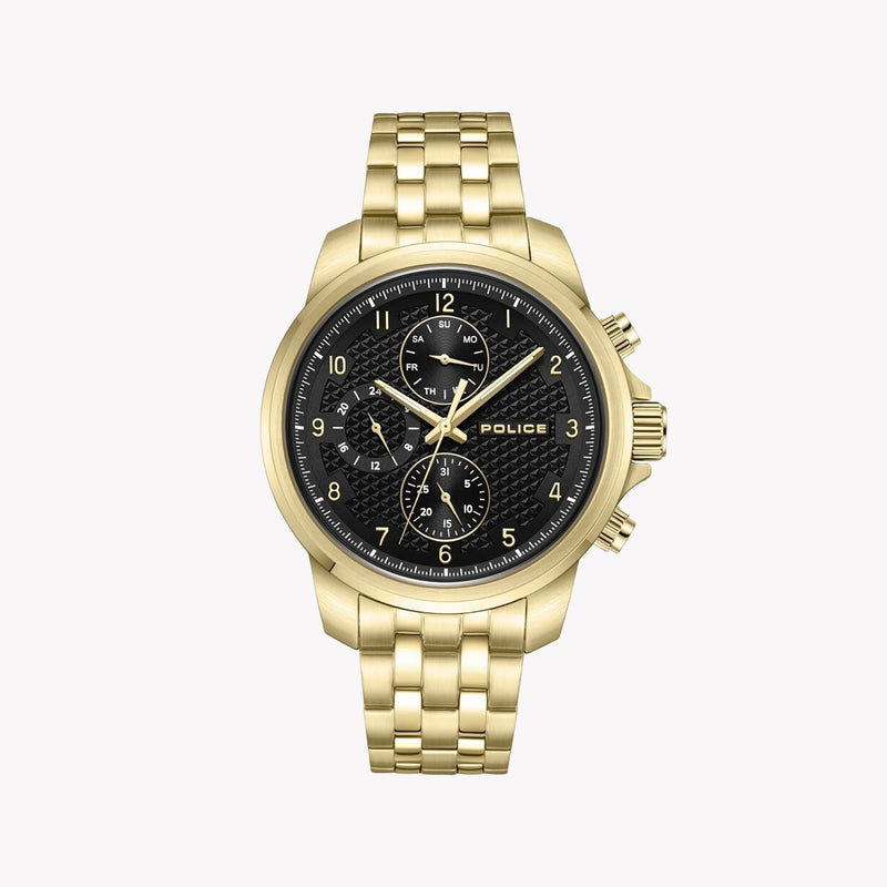 Police Men's Gold Watch, Black Dial | Pewjk0021506 by i-watch