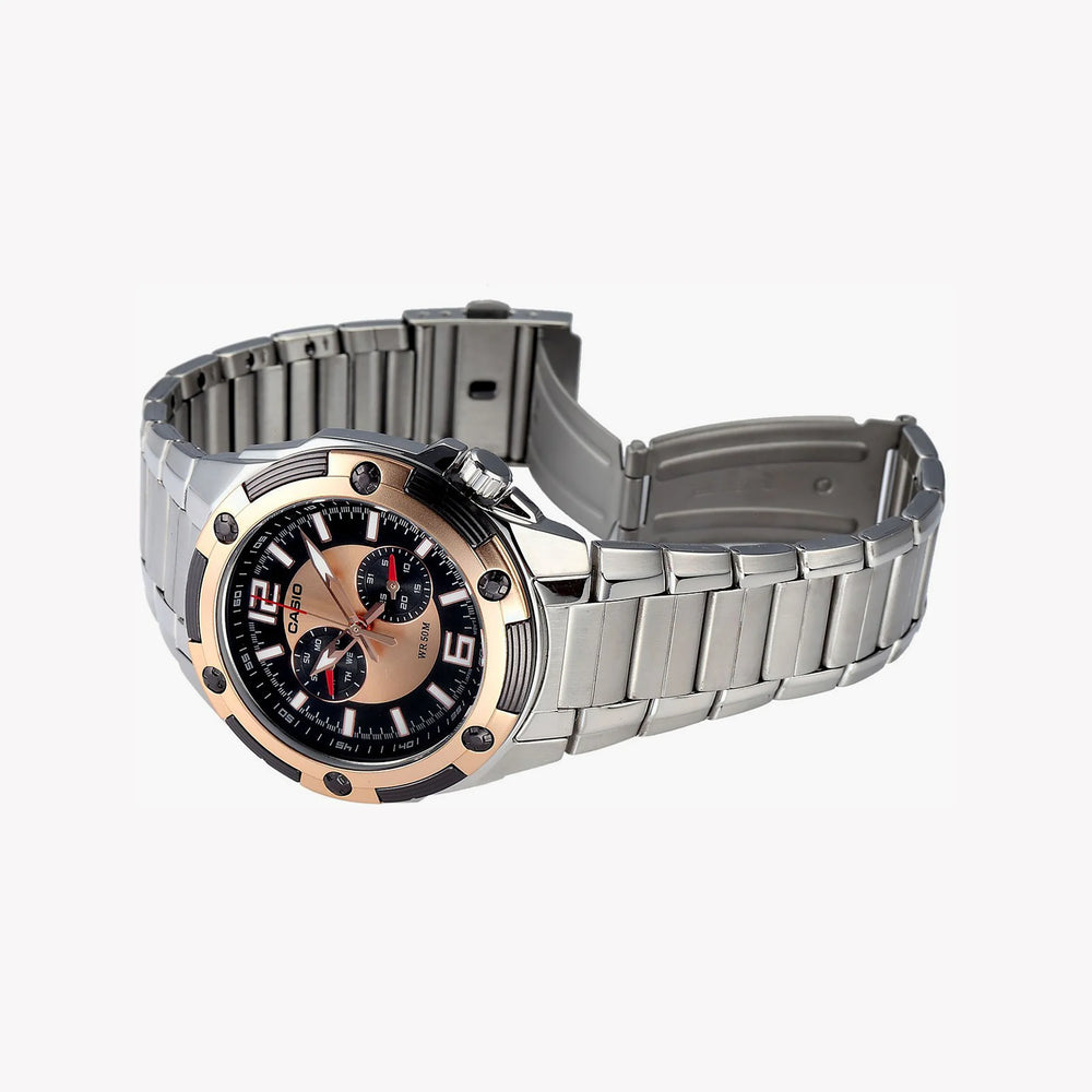 Casio Mtp-1326d-1a2 Elegant Sport - Stylish Stainless Steel Men's Watch With Black Dial And Date Display by i-watch
