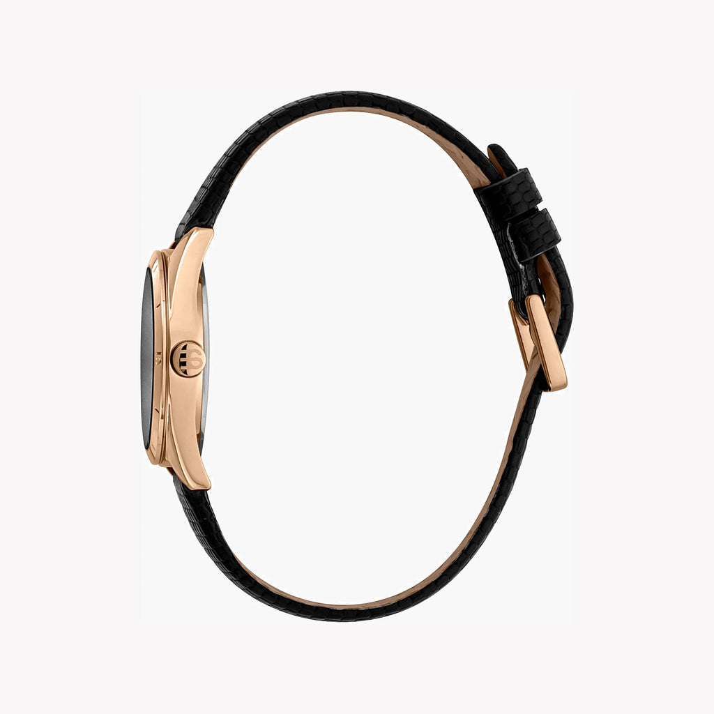 ESPRIT Women's Watch with Rose Gold Stainless Steel Case and Black Leather Band-i-Watch-2