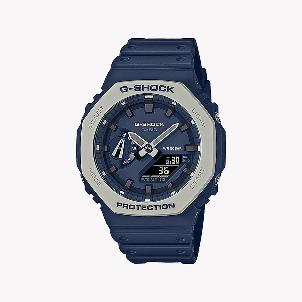 CASIO G-SHOCK GA-2110ET-2ADR - BOLD BLUE OCTAGON MEN'S WATCH with Resin Band and Digital Dial