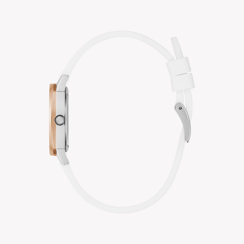Guess Women's Rose Gold Watch, White Silicone Band | Gw0820l3 by i-watch