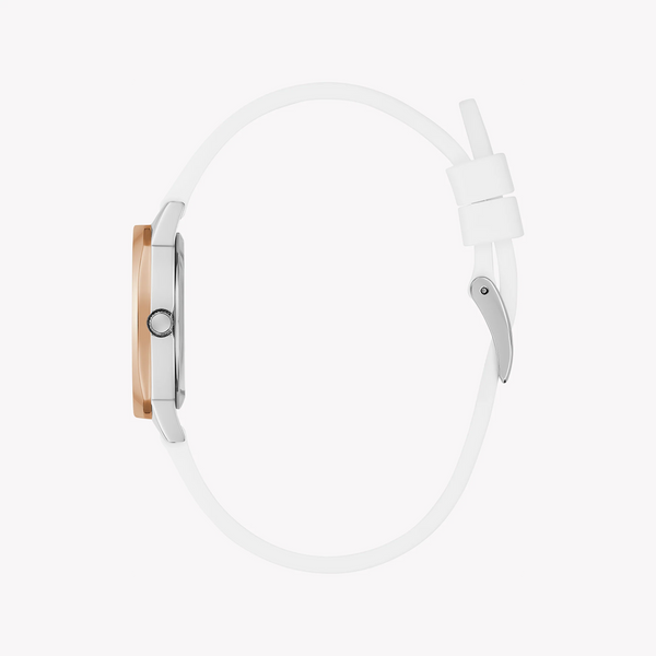 Guess Women's Rose Gold Watch, White Silicone Band | Gw0820l3 by i-watch