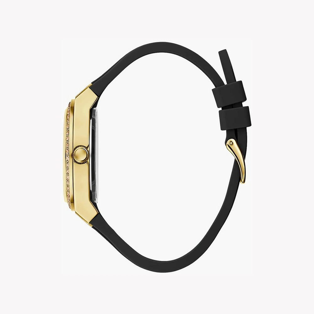 Chic Flair Women's Gold Watch, Black Silicone Band | Gw0482l1 by i-watch