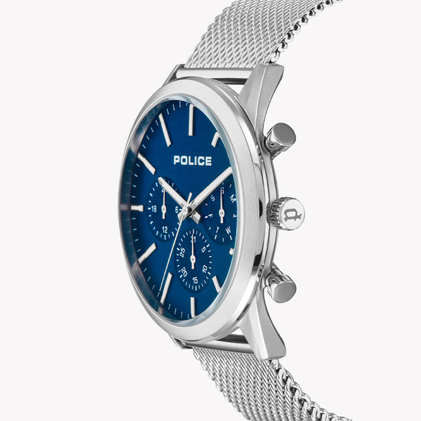 Police Men's Silver Watch, Blue Dial | P15599js03mm by i-watch