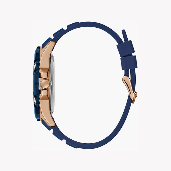 Guess Men's Rose Gold Watch, Blue Silicone Band | Gw0061g3 by i-watch