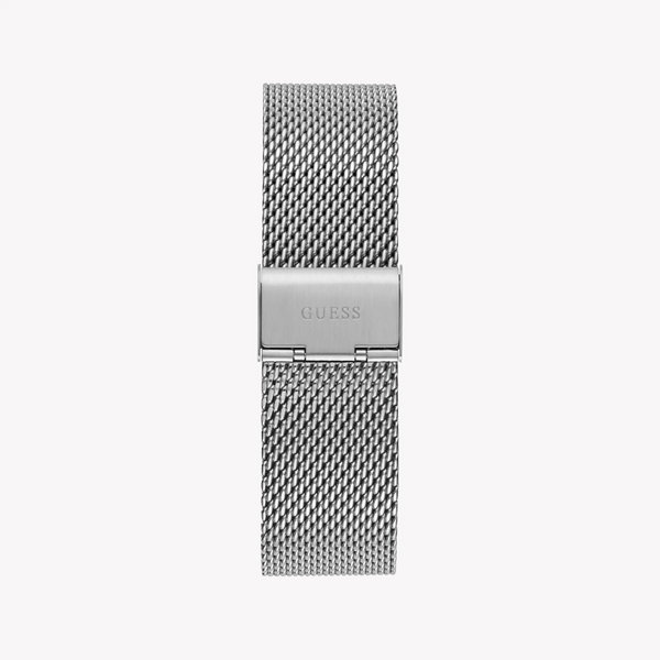 Guess Men's Silver Stainless Steel Watch, Black Dial | Gw0582g1 by i-watch