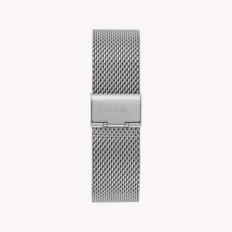 Guess Men's Silver Stainless Steel Watch, Black Dial | Gw0582g1 by i-watch