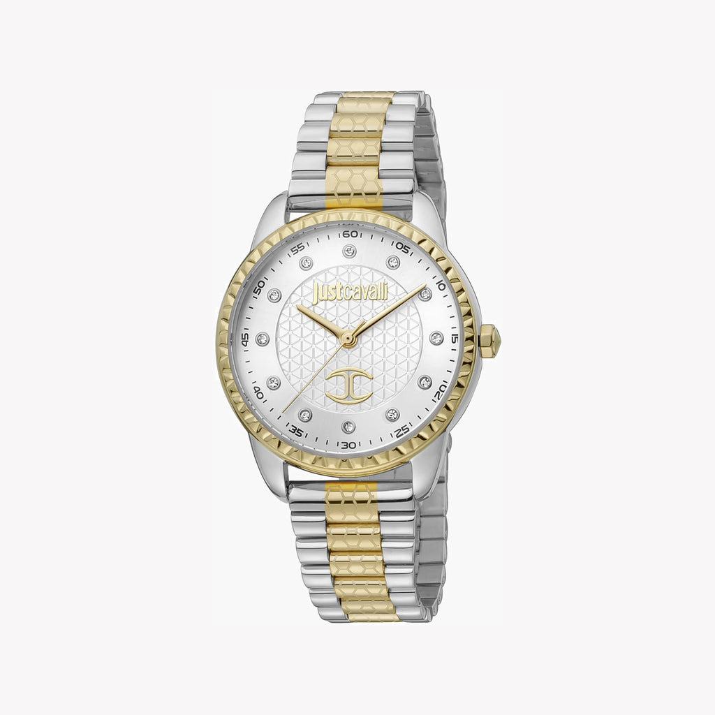 JUST CAVALLI Women's Watch with Silver Stainless Steel Case and Silver & Gold Stainless Steel Band-i-Watch-2