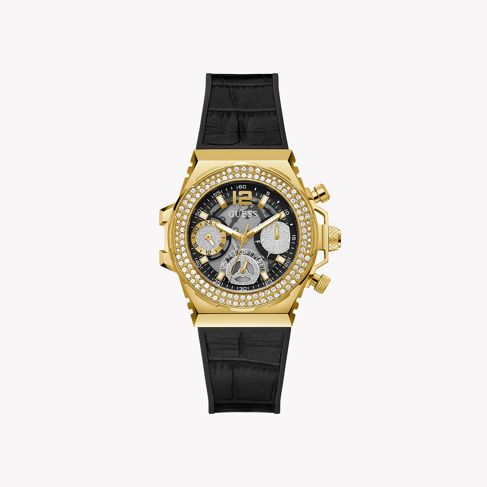 Guess Women's Gold Stainless Steel, Black Silicon | Gw0553l4 by i-watch