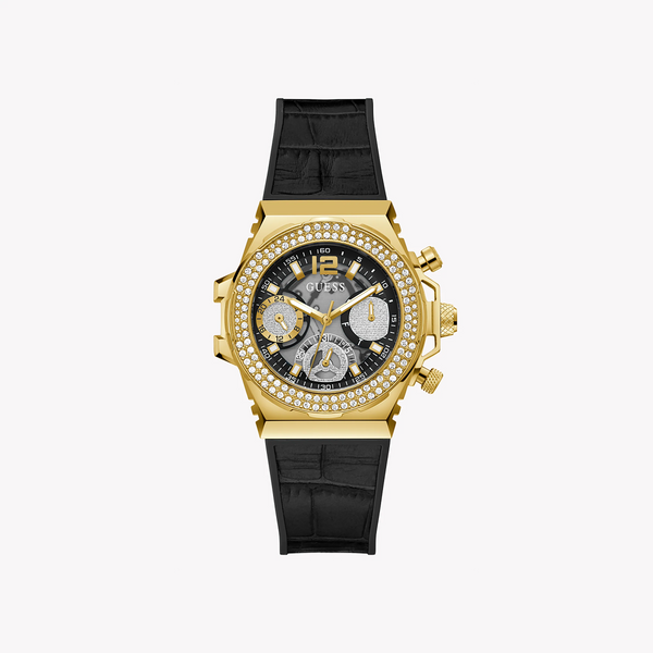 Guess Women's Gold Stainless Steel, Black Silicon | Gw0553l4 by i-watch