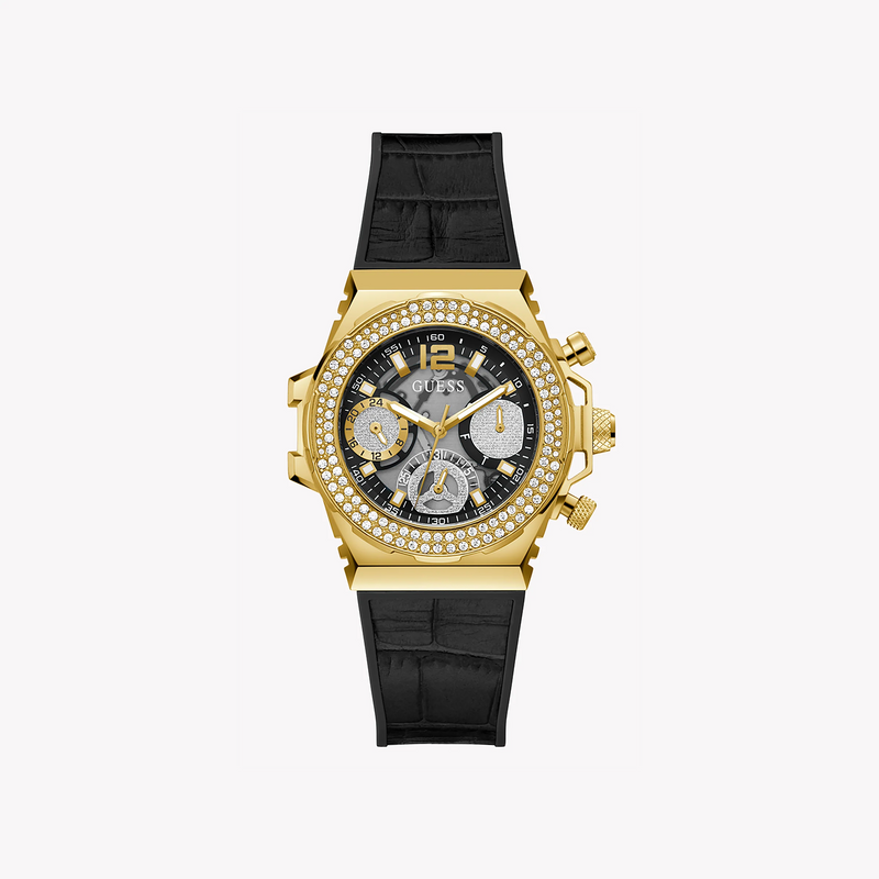 Guess Women's Gold Stainless Steel, Black Silicon | Gw0553l4 by i-watch