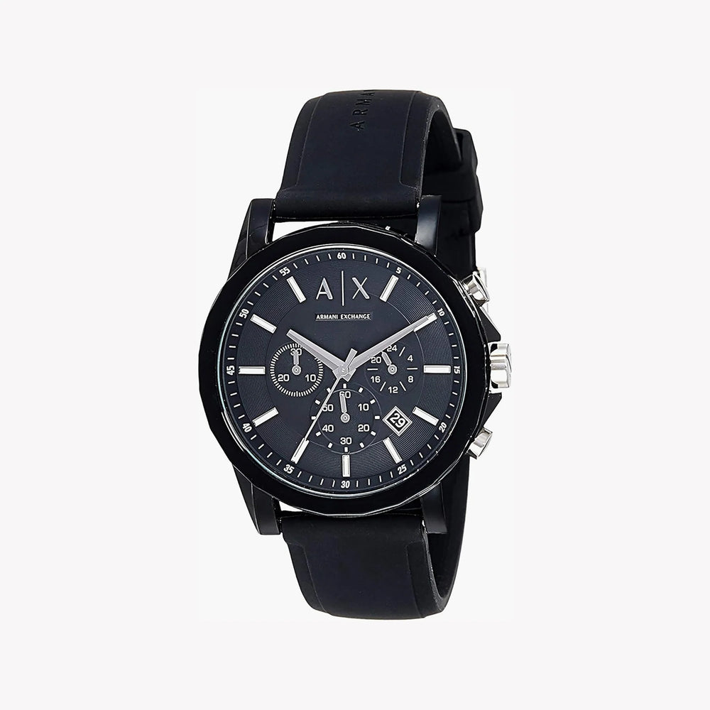 ARMANI EXCHANGE AX1326 BOLD MODERN TIMEPIECE - BLACK STAINLESS STEEL WITH SILICONE BAND