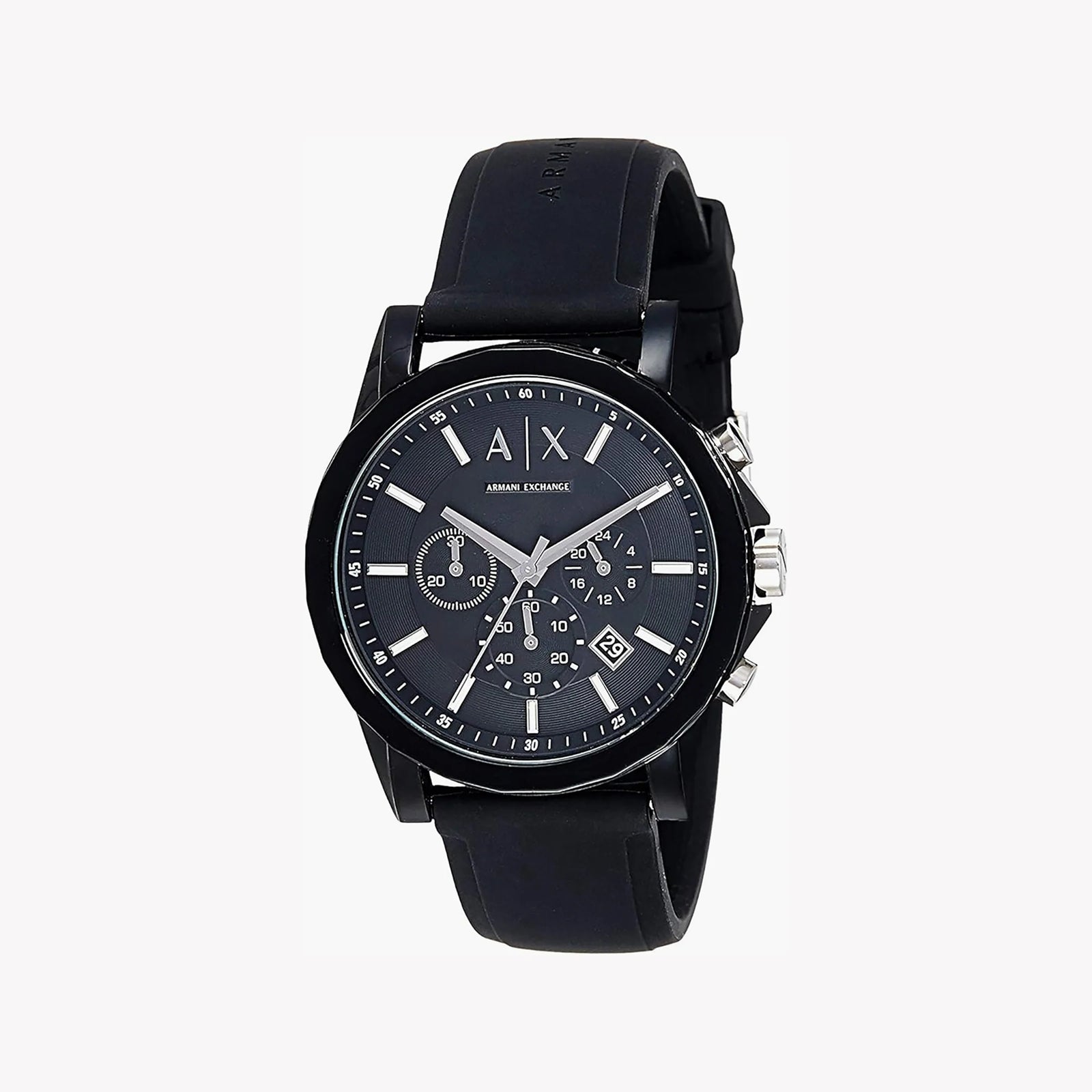 ARMANI EXCHANGE AX1326 BOLD MODERN TIMEPIECE - BLACK STAINLESS STEEL WITH SILICONE BAND