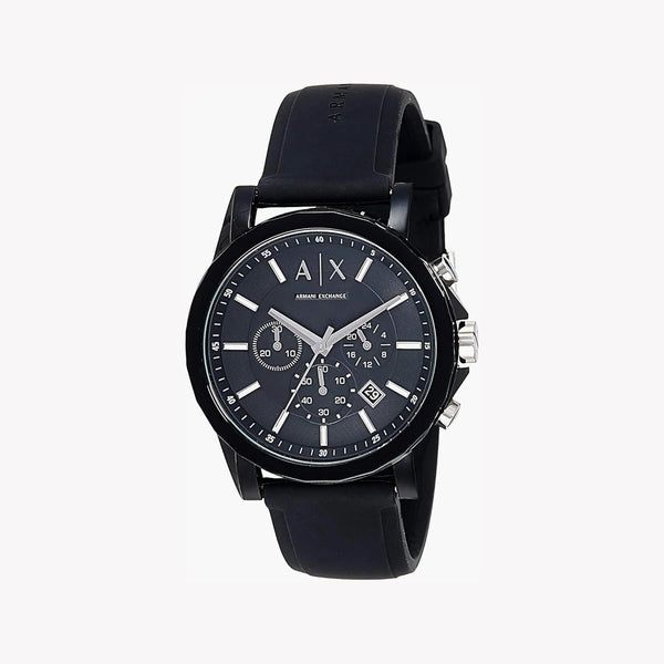 ARMANI EXCHANGE AX1326 BOLD MODERN TIMEPIECE - BLACK STAINLESS STEEL WITH SILICONE BAND