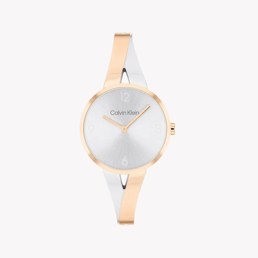 Ck Calvin Klein Women's Rose Gold Watch, Silver Dial | K2g271d6 by i-watch
