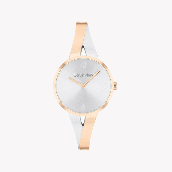 Ck Calvin Klein Women's Rose Gold Watch, Silver Dial | K2g271d6 by i-watch