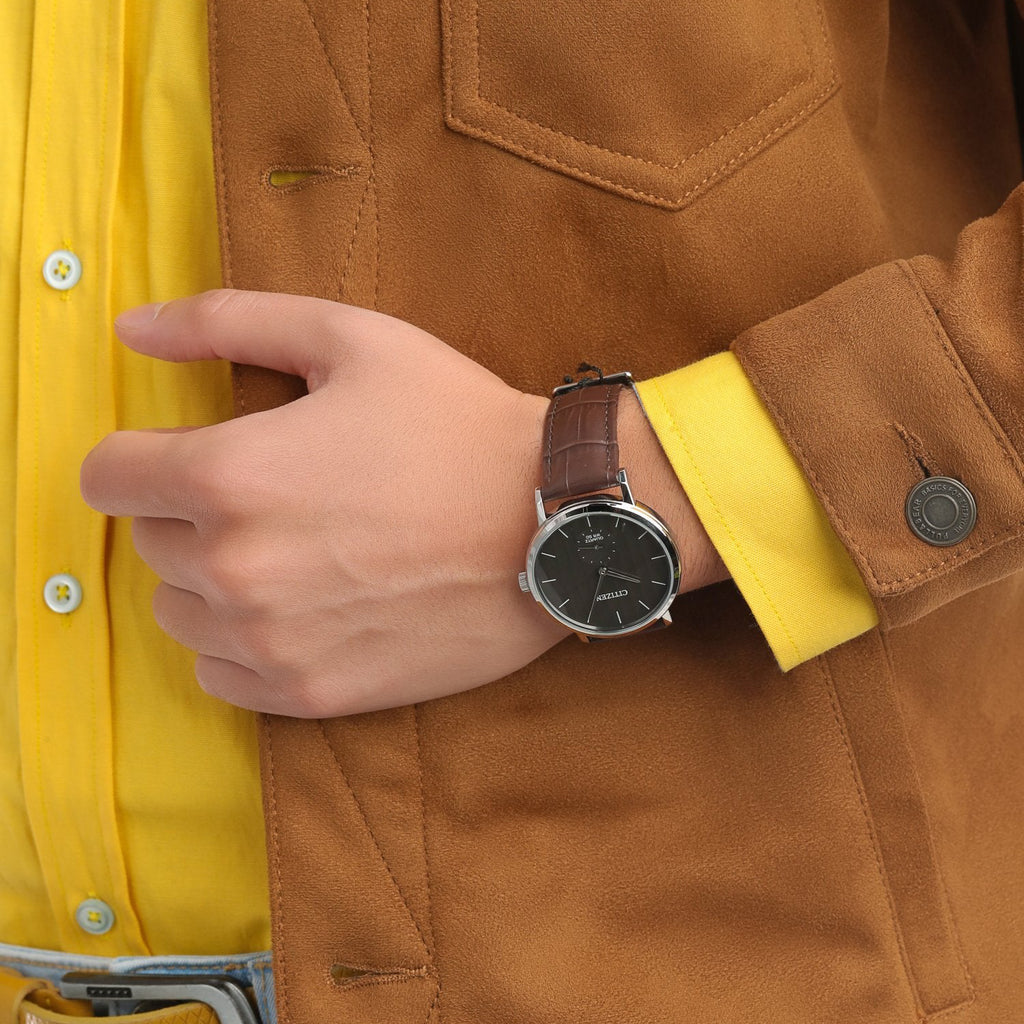 CITIZEN BE9170-13H: ELEGANT BROWN CALF LEATHER MEN'S WATCH WITH STAINLESS STEEL CASE-i-Watch-4