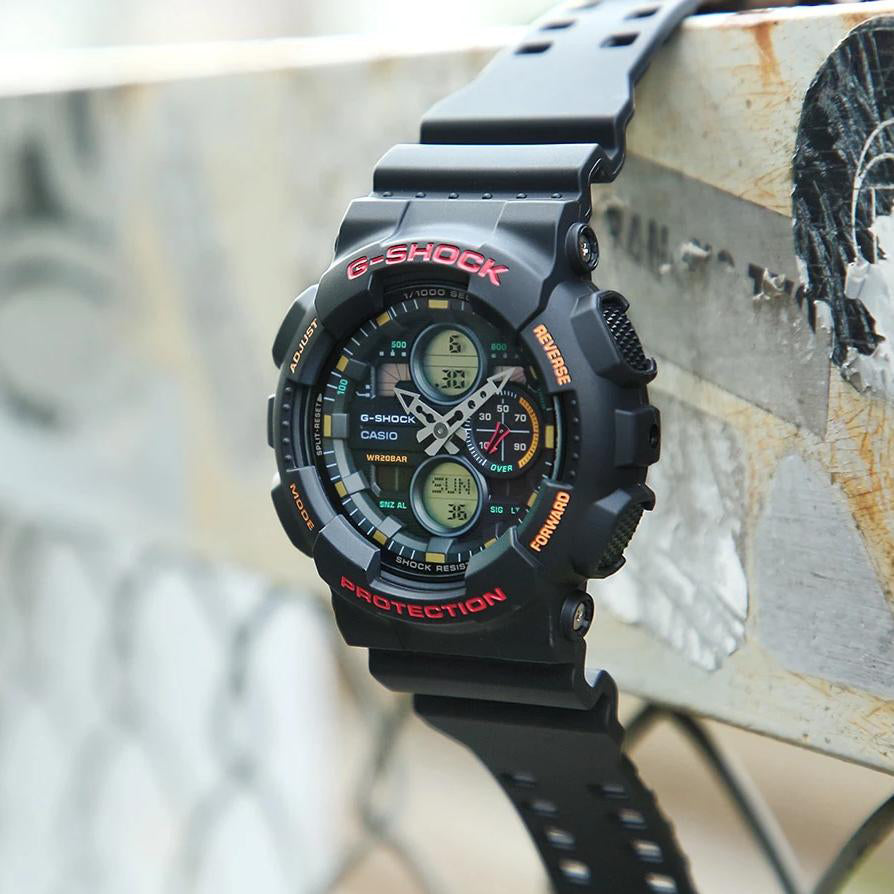 CASIO G-SHOCK GA-140-1A4DR SPORTY STYLE - MEN'S BLACK RESIN ADVENTURE TIMEPIECE-i-Watch-2
