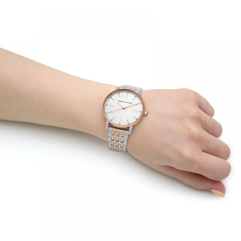 ARMANI EXCHANGE AX5580 - ELEGANTLY MODERN WOMEN'S TIMEPIECE WITH SILVER-ROSE GOLD ACCENTS-i-Watch-4